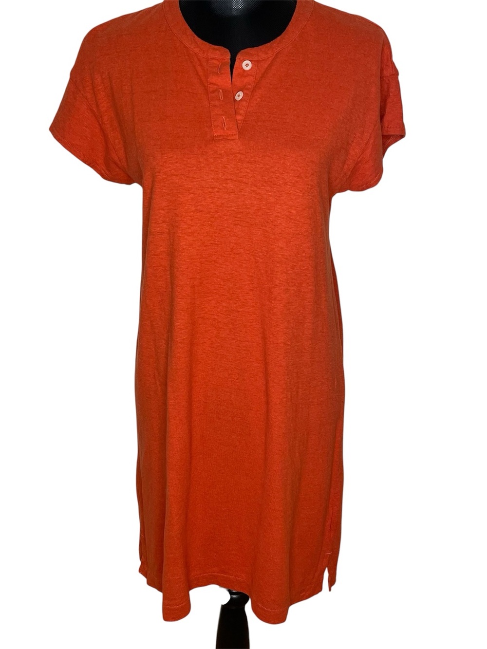Madewell Dress Mini T Shirt Hemp Cotton Short Sleeve Orange Size Small